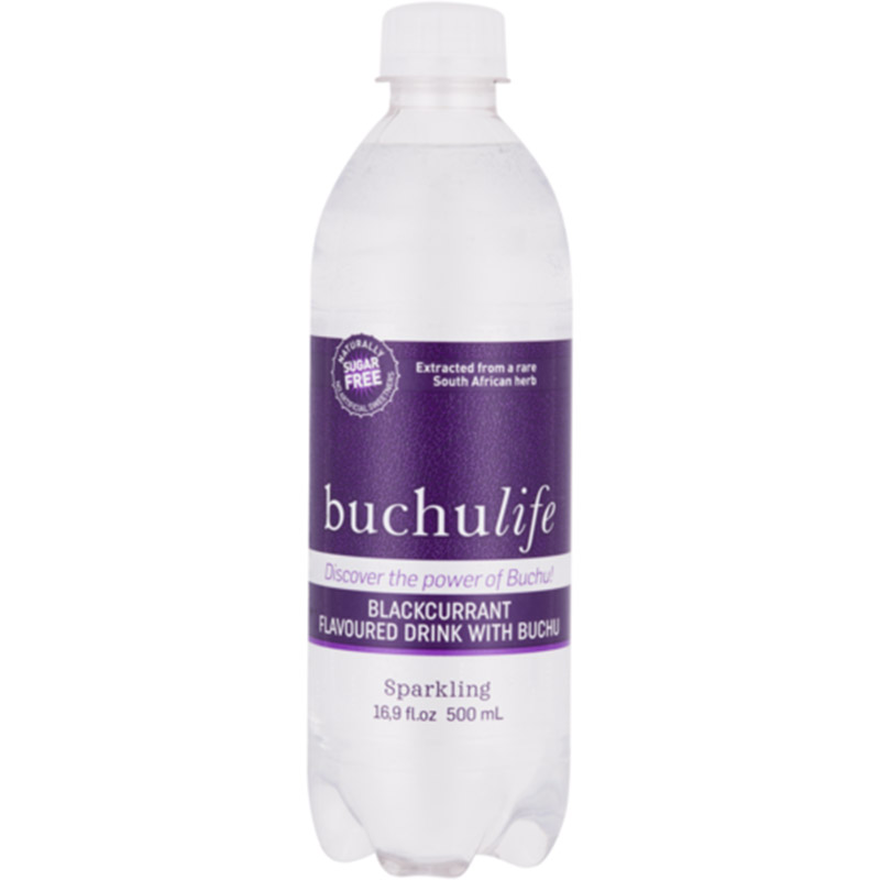 BUCHULIFE FLAVOURED WATER 500ML BLACKCURRANT