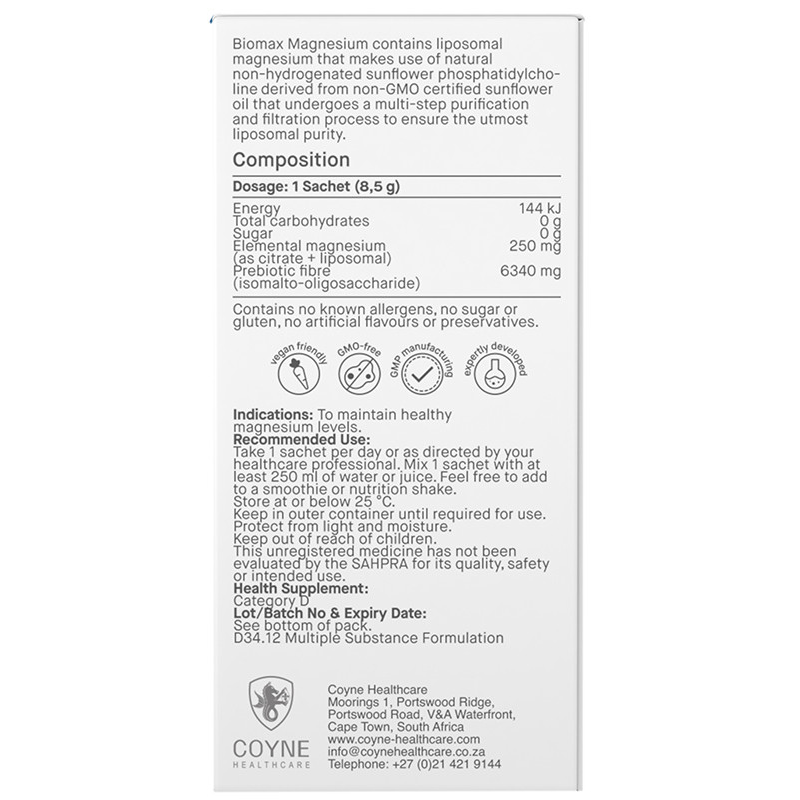 COYNE BIOMAX PLAIN MAGNESIUM BOX 30 SACHETS - Image 3