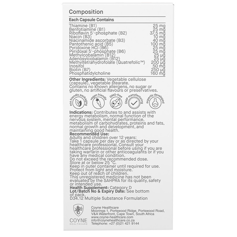 COYNE BIOMAX VITAMIN B COMPLEX LIPOSOMAL 30 CAPS - Image 3
