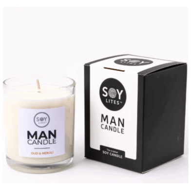 SOY LITES MAN CANDLE OUD & NEROLI 220ML TUMBLER