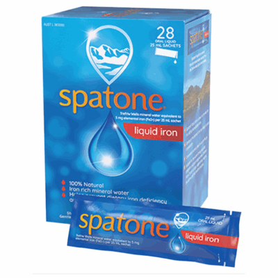 SPATONE LIQUID PLAIN IRON BOX 28 SACHETS