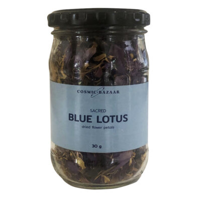 COSMIC BAZAAR SACRED BLUE LOTUS DRIED FLOWER 30G GLASS JAR