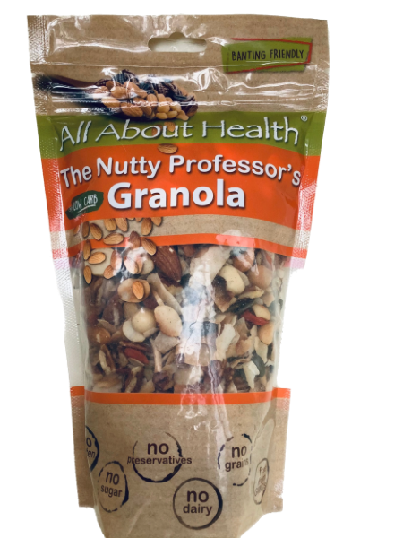 ALL ABOUT HEALTH NUTTY PROFESSOR LOW CARB GRANOLA 500g pouch