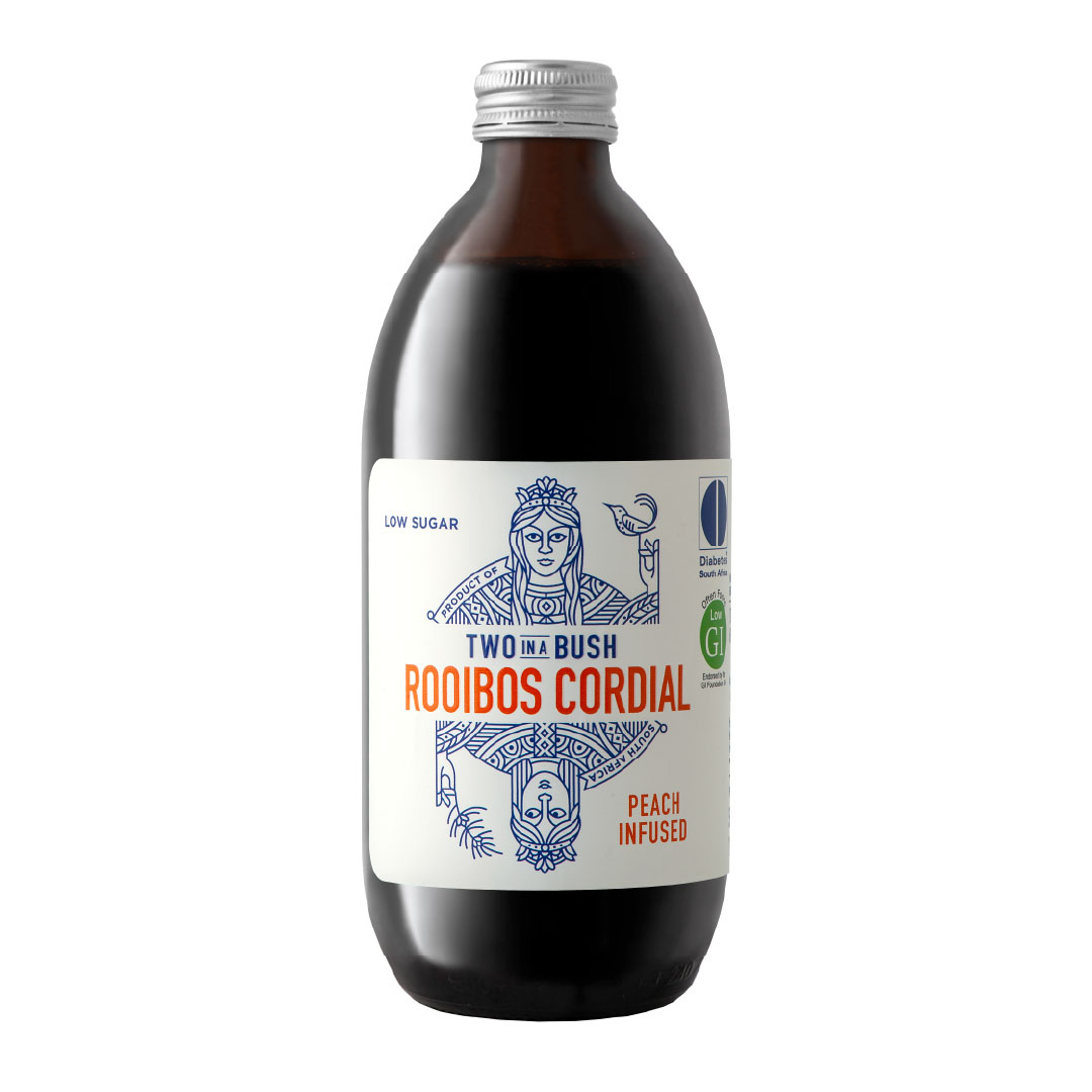 TWO IN A BUSH PEACH ROOIBOS CORDIAL 500ML