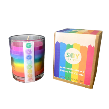 SOY LITES CHAKRA RAINBOW MASSAGE TUMBLER CANDLE 220ML
