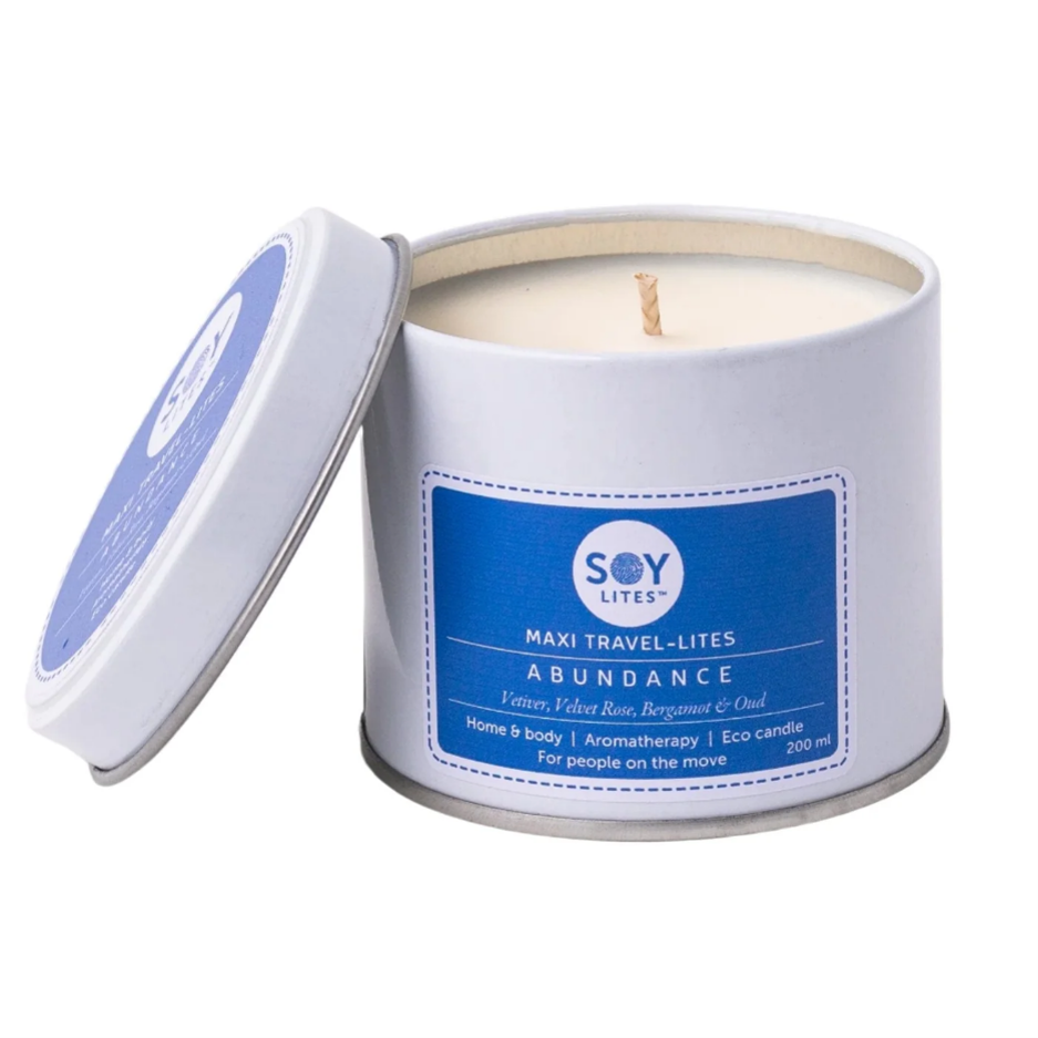 SOY LITES ABUNDANCE MAXI TRAVEL-LITE CANDLE 200ML TIN